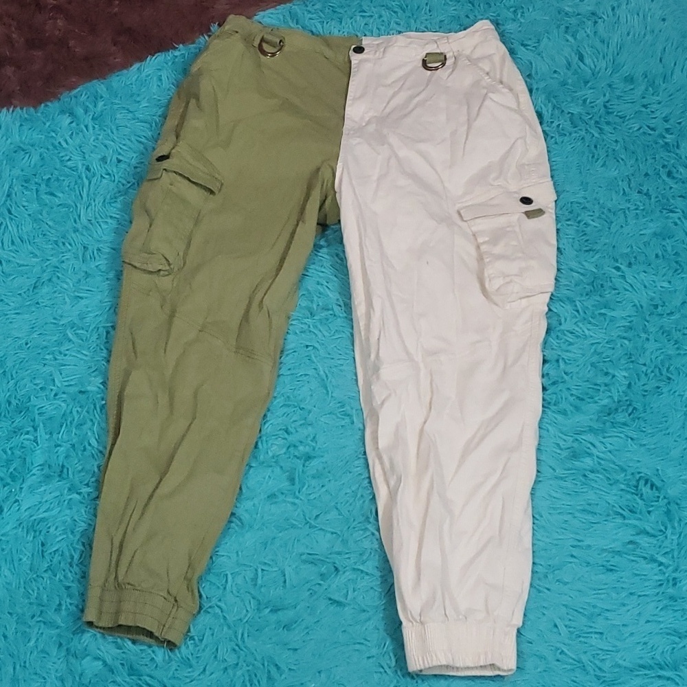 American Bazi Olive and Ivory Joggers